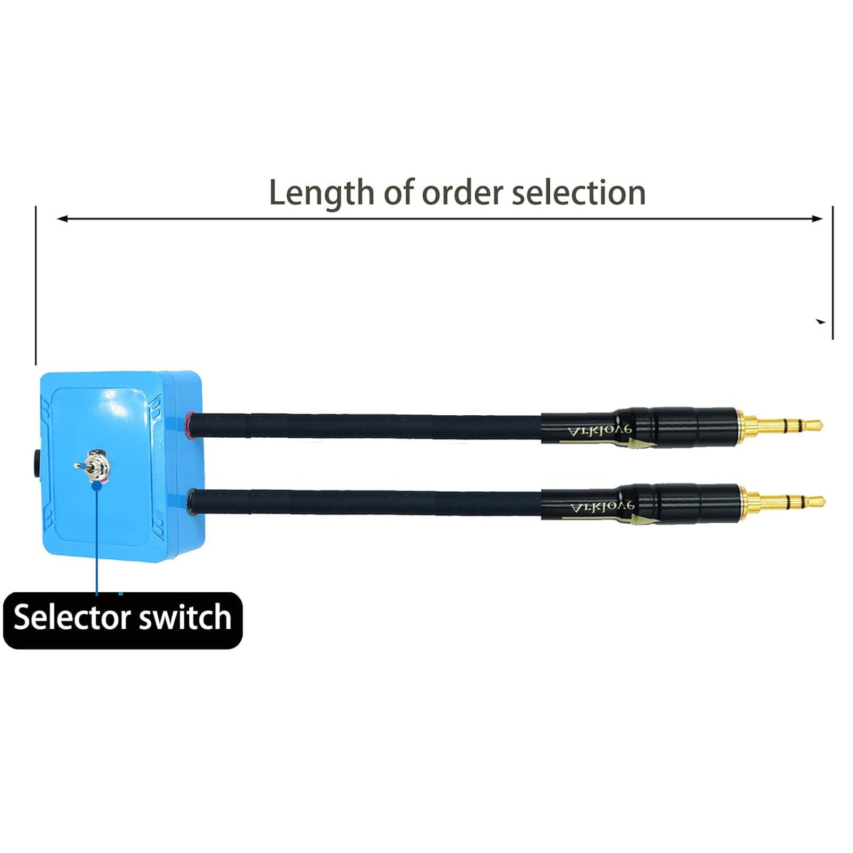 Arklove 1ft Shielded 1/8" aux Input 3.5mm Female to 2X 3.5 Output Splitter Stereo Video Audio Cable Out 3.5 Male to Two 3.5 Male in Dual Speaker Cord 24k Gold Plated
