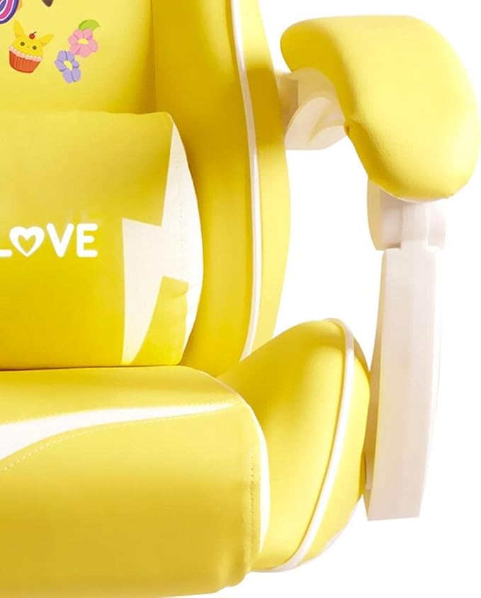 Game Chaire-Sports Game Seat Cute Computer Chair Home Office Anchor Broadcast Chair Professional Racing Chair Yellow-C
