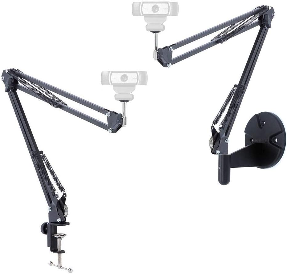 AceTaken 2in1 C920 C920s C922x C930e C925e Webcam Stand Kit, Wall Mount and Clamp Arm Holder for Logitech Brio