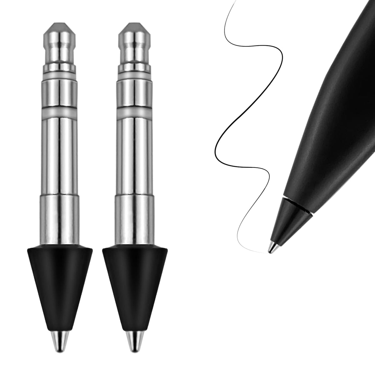No Wear Out Stainless Slim Pen 2 Tips Replacement, Accurate Fine Control Pen Like Smooth Writing Nibs Compatible with Microsoft