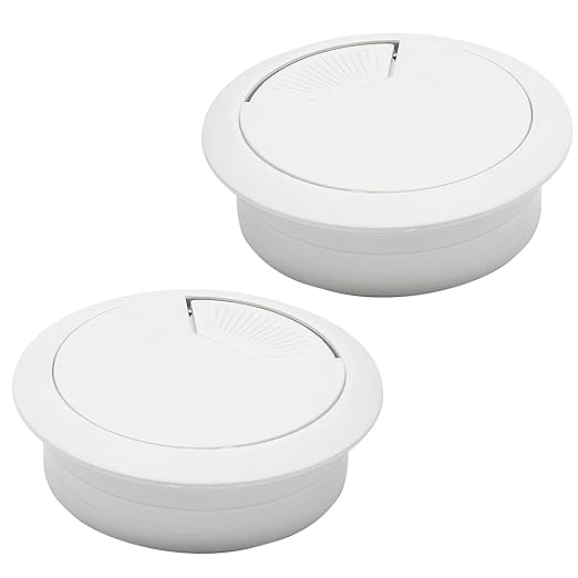 Desk Grommet 2" (50 mm), Desk Cord Hole Cover, White 2 Pcs