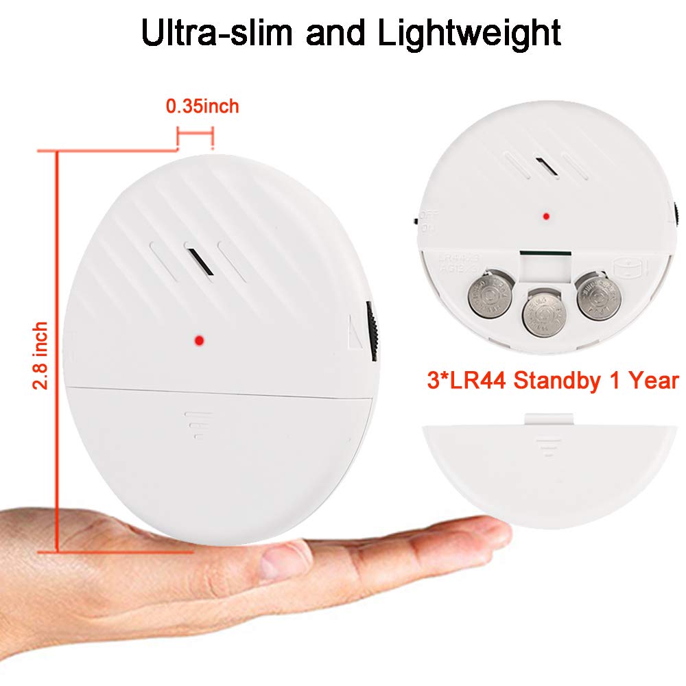 EverNary Window Vibration Alarm, 3Pack 125dB Loud Ultra-Slim Anti-Theft Alarm for Door and Window Glass Break Sensor Alert with Adjustable Sensitivity