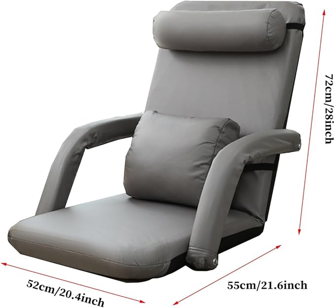 GIZNXBA Floor Chair with Adjustable Back Support Multi-Angle Floor Seating Reading Chair Floor Gaming Chair Meditation Chair Couch Recliner Gaming Floor Chairs(/Green)