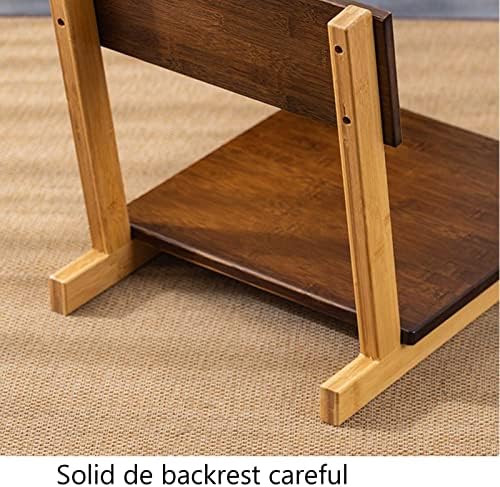 BTZHY Floor Chair Wooden Floor Chair Portable Footless Japanese Style Chair with Backrest Tatami Chair Home Bay Window Lazy Back Chair Outdoor Indoor Backrest Chair