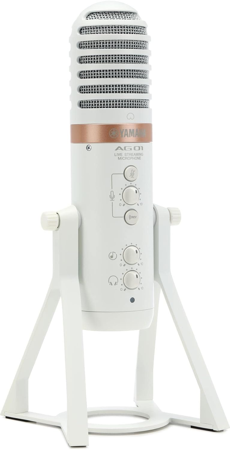 Yamaha AG01 White USB microphone with integrated high-performance mixer and Steinberg Software Suite