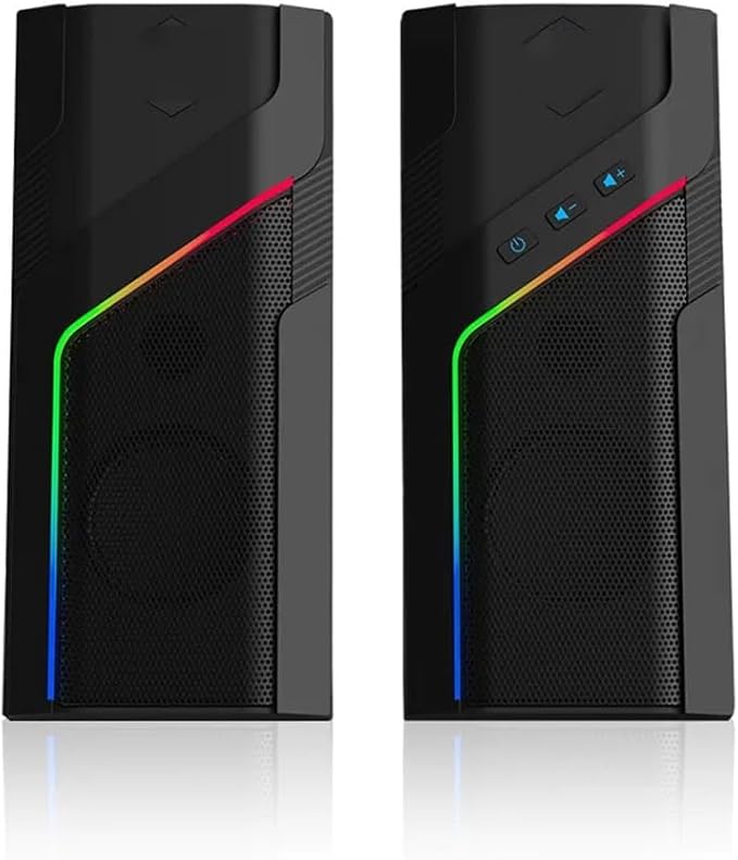 JSEIAJB Desktop Computer Speaker Laptop Small Stereo Audio Multimedia Subwoofer Pair