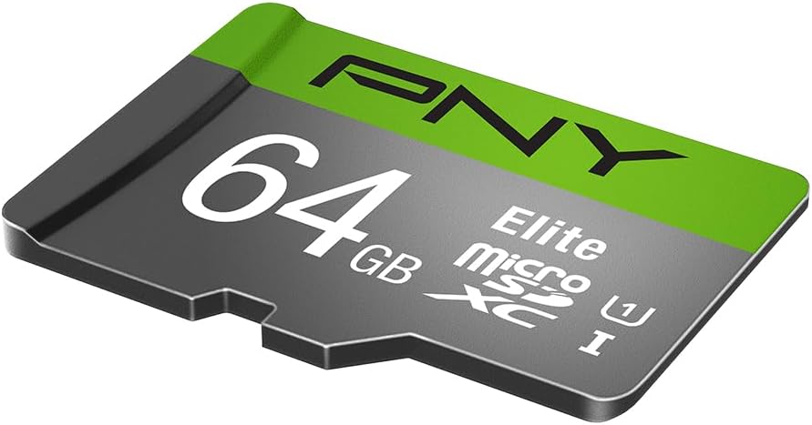 PNY 64GB Elite Class 10 U1 microSDXC Flash Memory Card - 100MB/s, Class 10, U1, Full HD, UHS-I, Micro SD (Pack of 1)