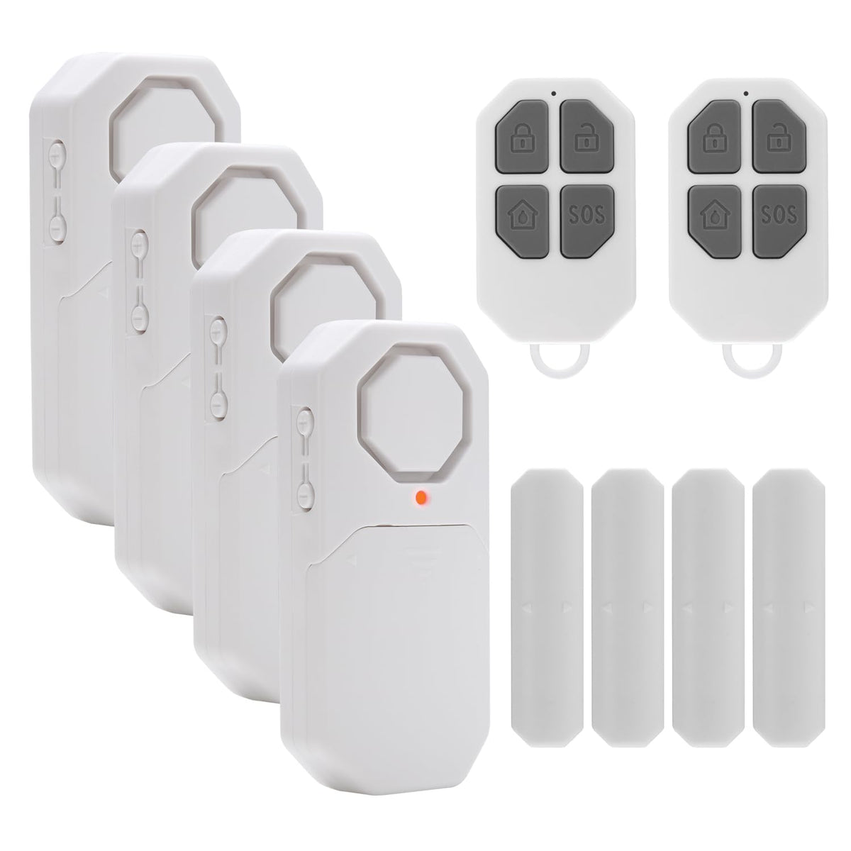 EverNary Door Window Alarm When Opened for Home Security with Remote, Wireless Door Sensor Alarm for Kids Safety with Adjustable Volume (4 Door Sensor