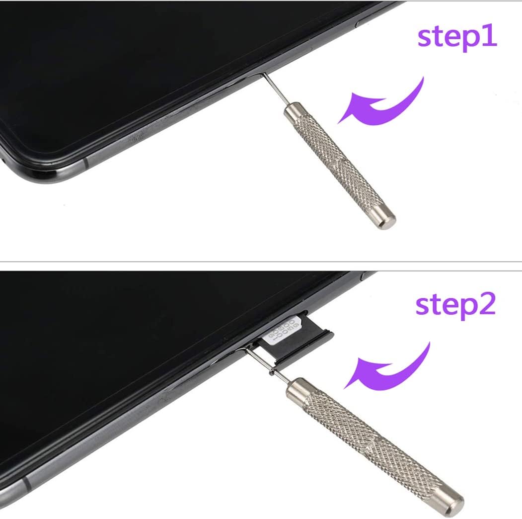 4 Pcs SIM Card Removal Openning Tool Tray Eject Pins Needle Opener Ejector Compatible with All iPhone Apple iPad HTC Samsung Galaxy Cell Phone Smartphone Watchchain Link Remover (Style A)