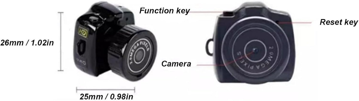 Gugxiom 0.98 inch 75mAh Mini Keychain Camera, Mini Thumb Camera, Micro Mini DV DVR Camera Camcorder Keychain, Battery