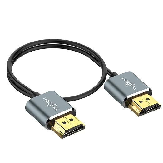Twozoh Ultra-Thin HDMI to HDMI Cable 6.6FT, Hyper Slim HDMI 2.0 Cable, Extreme Flexible HDMI Cord Support 3D/4K@60Hz, 2160P, 1080P