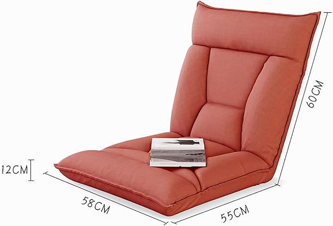 NaKeah Floor Chair 5-Position Adjustable Padded Lazy Recliner with Comfortable Back Support and Skin-Friendly Cover Great for Reading Playing Game MeditatingG