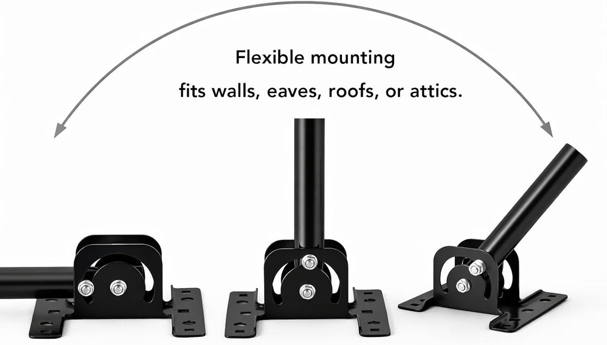 Five Star Adjustable Mounting Pole Antenna Mount Outdoor TV Antenna Universal Weather Proof Attic Mount Brackets, Easy