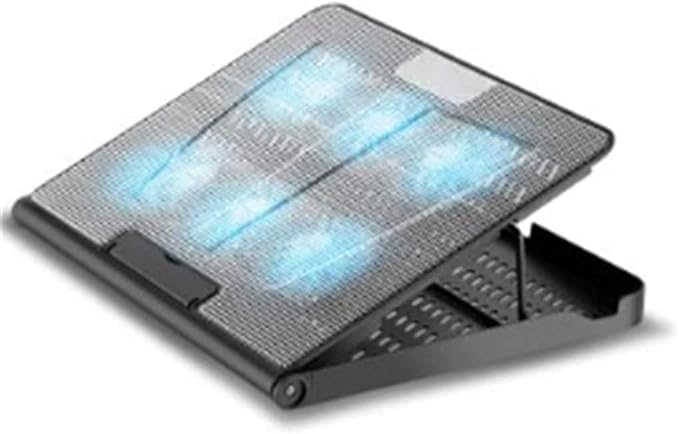 Laptop Cooling Pad Gaming 6Fans 15.6inch Laptop Cooler Stand Fan Adjustable Foldable Long StandBlack