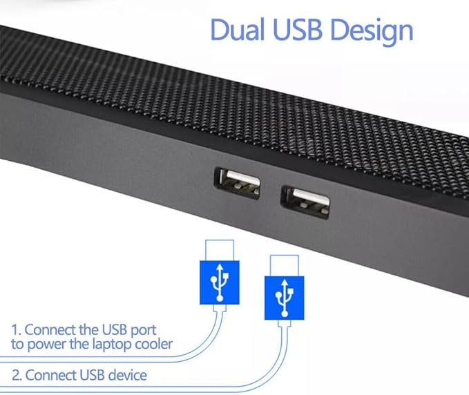 Laptop Cooling pad for Asus VivoBook S14 S430 Gaming laptops Laptop Cooler with 4 Fans LCD Display Screen 4 Height 2 USB-A Port Laptop Stand