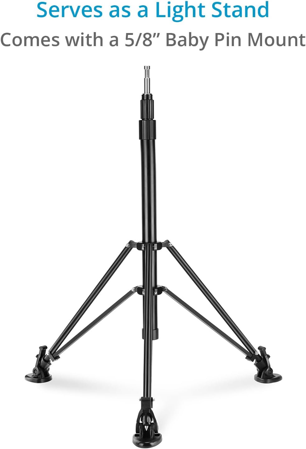 PROAIM 6.25ft 3-Stage PT-Z Camera Support Stand with 5/8” Baby Pin & Detachable Ball Head. Telescopic Design, Spiked Feet with Rubber Shoes, Payload- 20kg/44lb (STD-PT-Z-01)