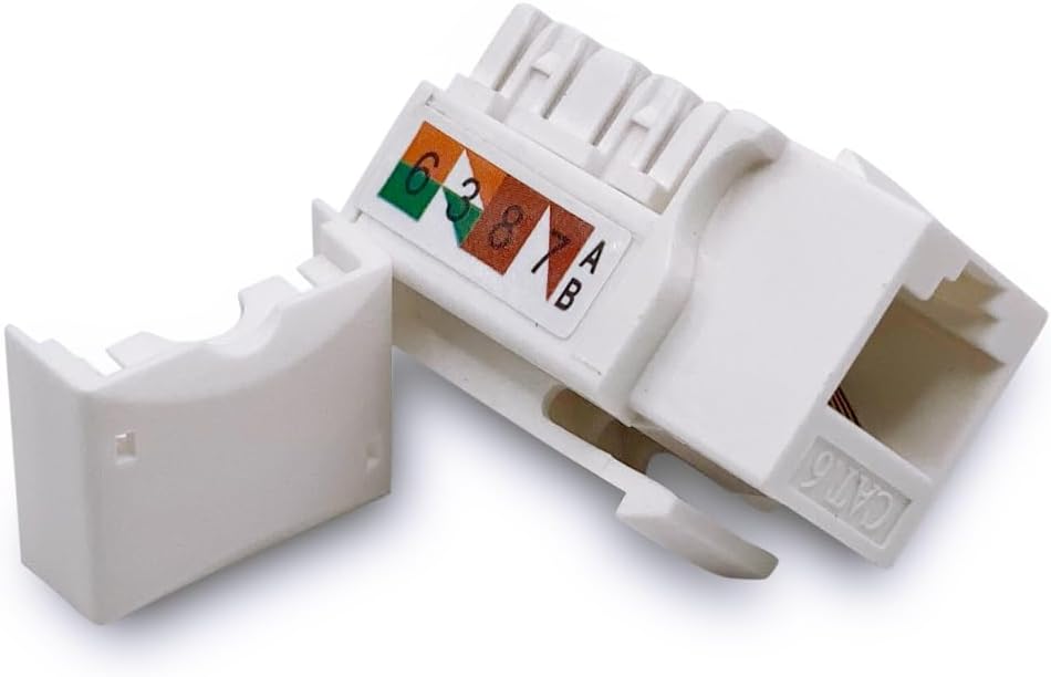 (10-Pack) [UL Listed] - Ethernet Wall Jack - Keystone Jack - Cat5/5e/6 Compatible - Cat6 Network Coupler