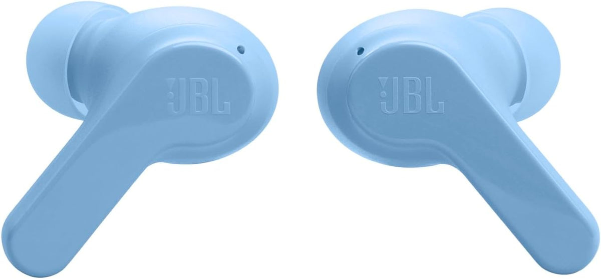 JBL Vibe Beam - True Wireless JBL Deep Bass Sound Earbuds, Bluetooth 5.2, Water & Dust Resistant, Hands-free call with VoiceAware, Up to 32 hours of battery life (Blue)