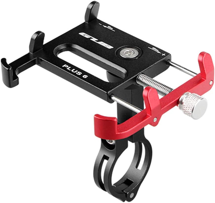 GUB Bicycle & Motorcycle Phone Mount - Aluminum Bike Phone Holder with 360°Rotation Adjustable Handlebar Phone Holder Compatible with iPhone Xs XR 8 Plus,Compatible with Samsung S9 (Plus 6 Black-RED)