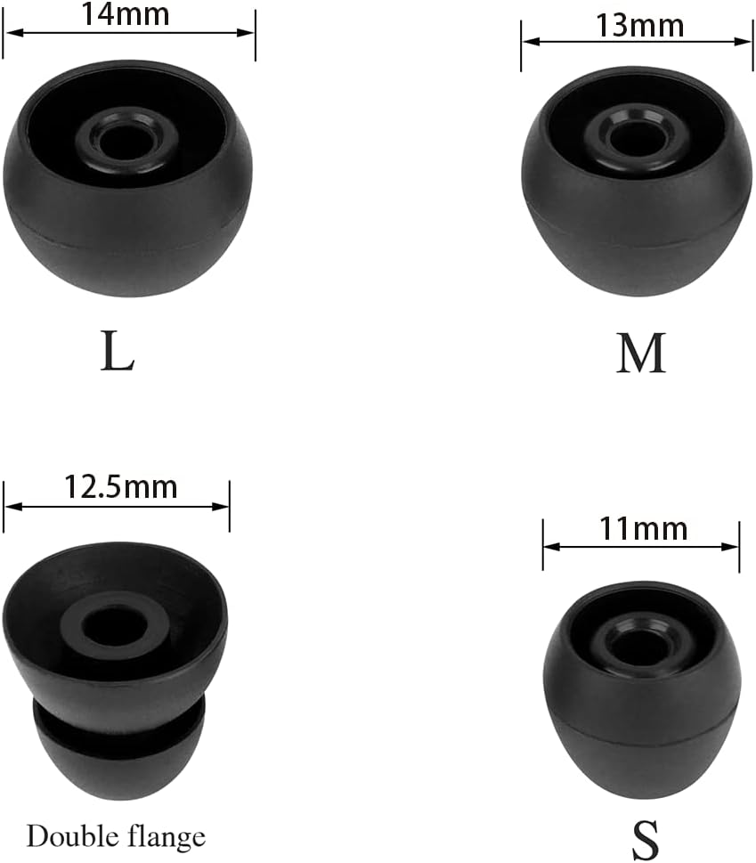 4 Pairs Earbud Tips Fit for Powerbeats Pro Ear Tips Beats Earbuds Replacement Tips Replacement Earbud Tips Earbud Replacement Tips Earbud Caps Headphone Earbud Tips Replacement Ear Pads Black