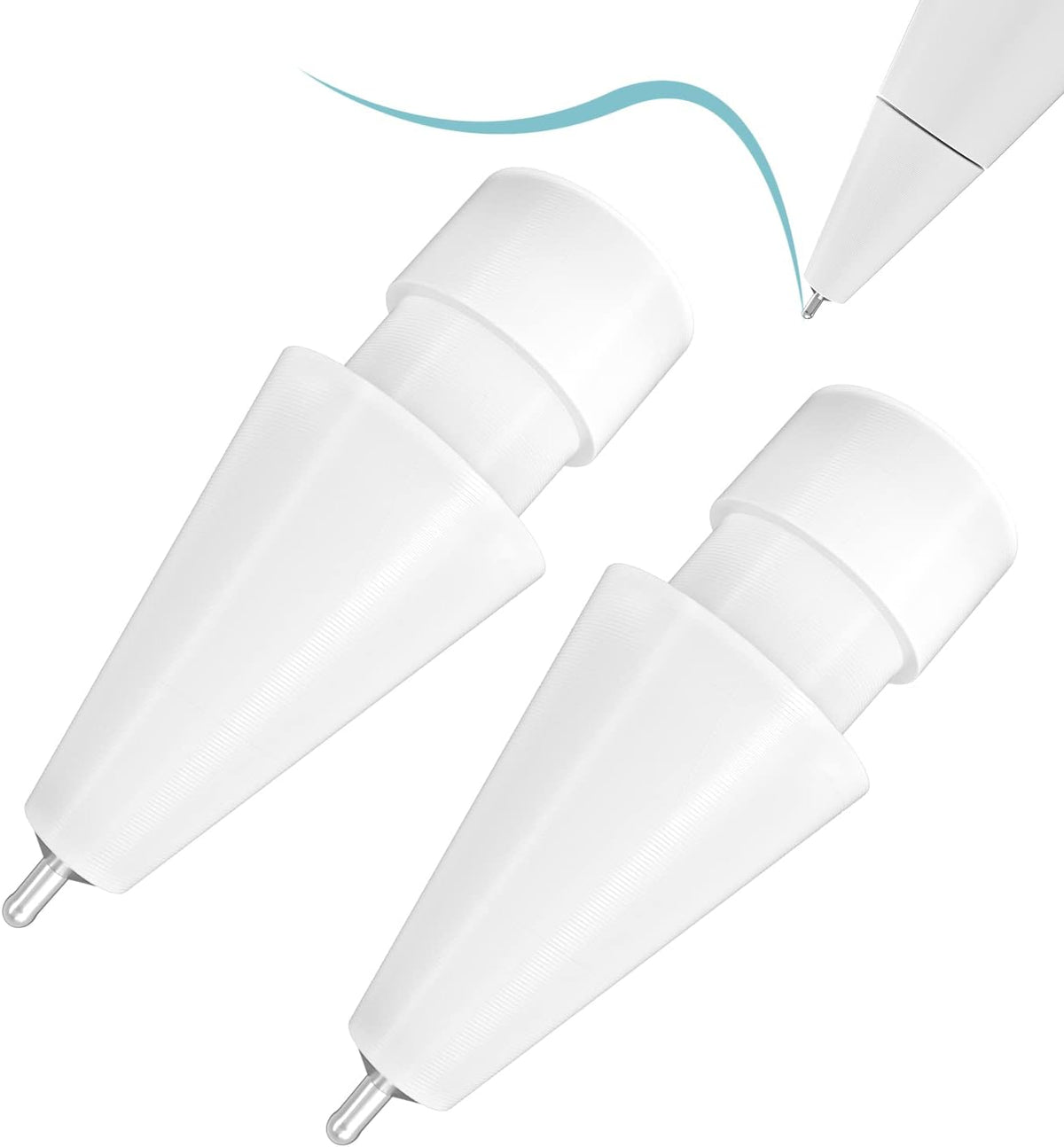 Upgraded iPad Pen Tips fit for Apple Pencil Pro/2nd /1st /USB-C Generation iPad Pro Air Mini Pencil,0.78mm No Wear Out Metal Fine Point Accurate Increasing Pencil Nibs, Write Like A Real Pen,White