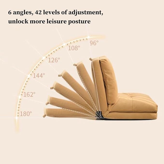 Floor Chair with Back Support Folding Floor Gaming Chair Adjustable Lazy Sofa Living Room for Adults &amp Kids One Seater Sofa Perfect for Reading Gaming Meditating(/Black)