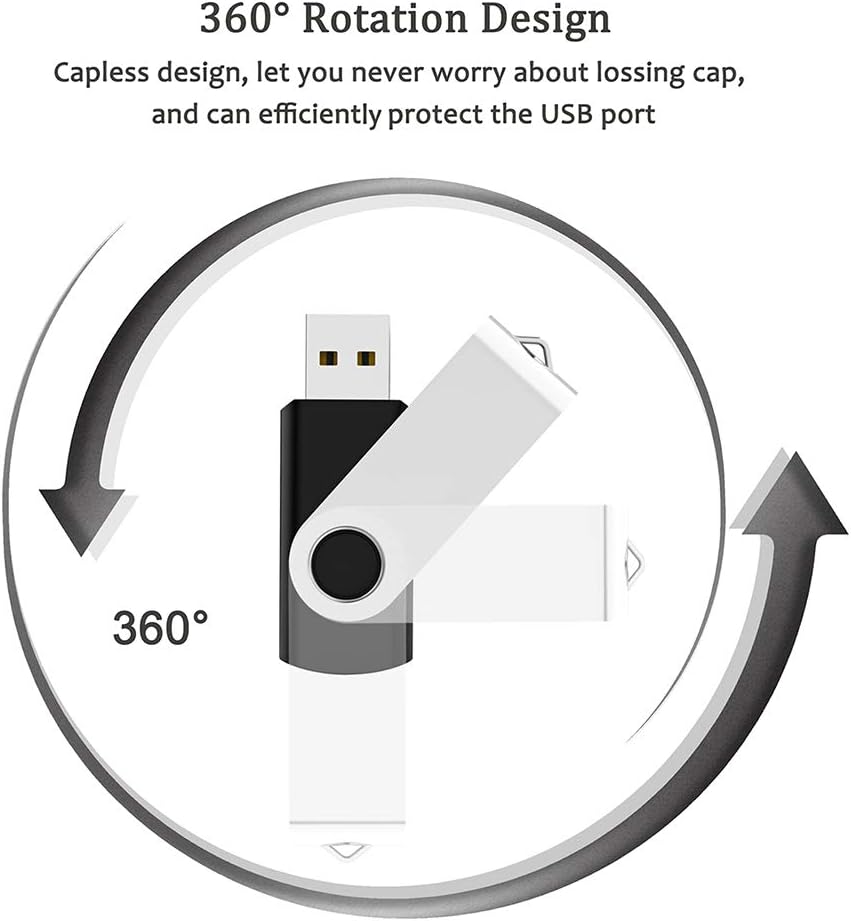 USB Flash Drive 2GB 50 Pack, Bulk USB 2.0 Flash Drives Thumb Drive Swivel Memory Stick Jump Drive Pen Drive,2 gig 50 Pieces