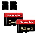 2 Pack Micro Memory Card 64 GB with Adapter, C10/U3/UHS-I/A1, TransFlash Card, TF Card for Camera, Smartphone, Tablet, Drone (Red 64GB *2)