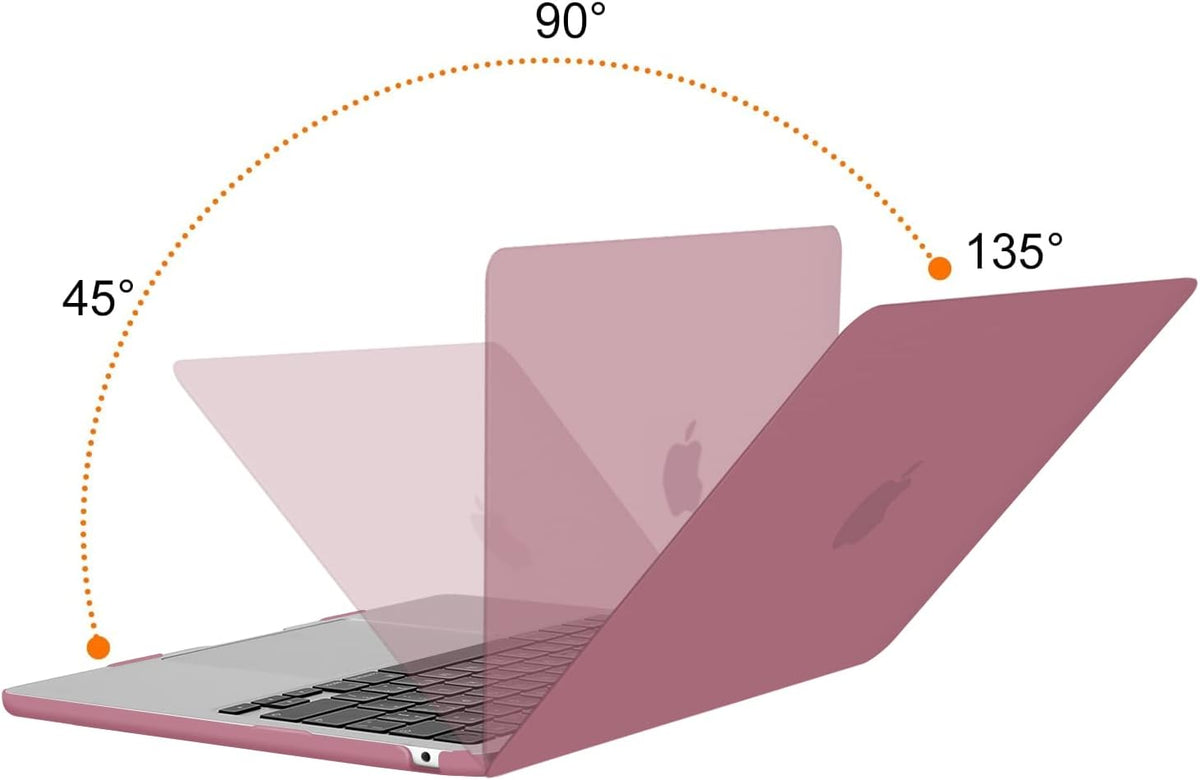 MOSISO Compatible with MacBook Air 13 inch Case 2025 2024 2023 2022 M4 A3240 M3 A3113 M2 A2681, Plastic Hard Shell&Keyboard Cover&Screen Film&Type C for MacBook Air 13.6 inch Case, Dusty Rose