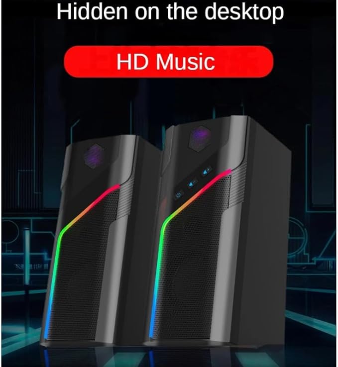 JSEIAJB Desktop Computer Speaker Laptop Small Stereo Audio Multimedia Subwoofer Pair