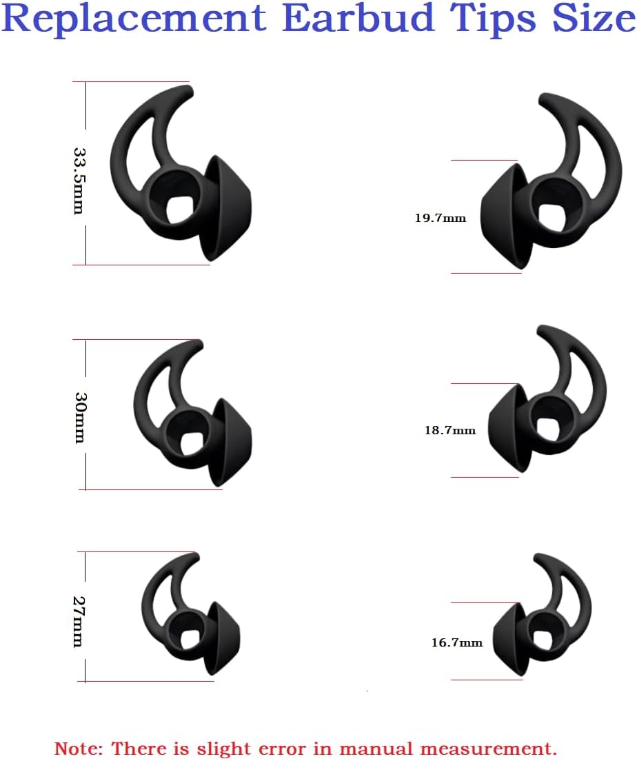Earbud Tips 3 Pairs Large Compatible with Bose QuietComfort Earbuds and Sport Earbuds