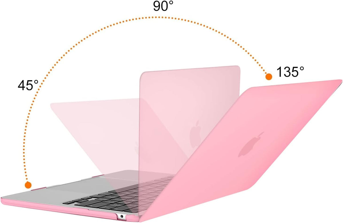 MOSISO Compatible with MacBook Air 13 inch Case 2025 2024 2023 2022 M4 A3240 M3 A3113 M2 A2681, Plastic Hard Shell&Keyboard Cover&Screen Film&Type C for MacBook Air 13.6 inch Case, Pink
