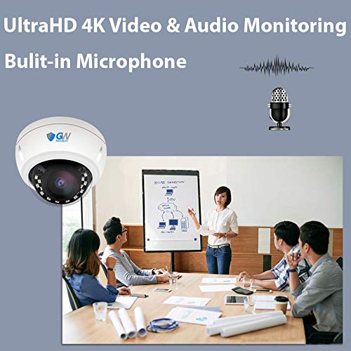 GW Security 8 Channel 4K NVR 8MP AI Human Vehicle Detection Starlight Color Night Vision Security Camera System with 8 UHD 4K 2160P Microphone PoE
