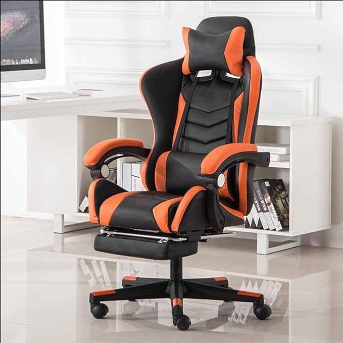 Office Chair E-Sports Chair Ergonomic Office Chair High Back Gaming Chair Swivel Chair Racing Chair Office Chair Computer Chair Chair (Color : Orange#1) Needed