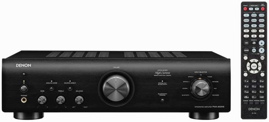 Denon PMA-600NE Stereo Integrated Amplifier | Bluetooth Connectivity | 70W x 2 Channels | Built-in DAC and Phono Pre-Amp | Analog Mode | Advanced Ultra High Current Power