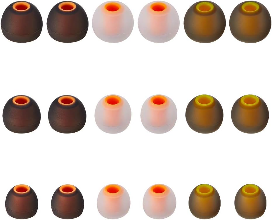 Earbud Tips Soft Silicone Earbuds Replacement Tips Fit for in-Ear Headphones(Inner Hole from 3.8mm -4.2mm Earphones) 9 Pairs S/M/L