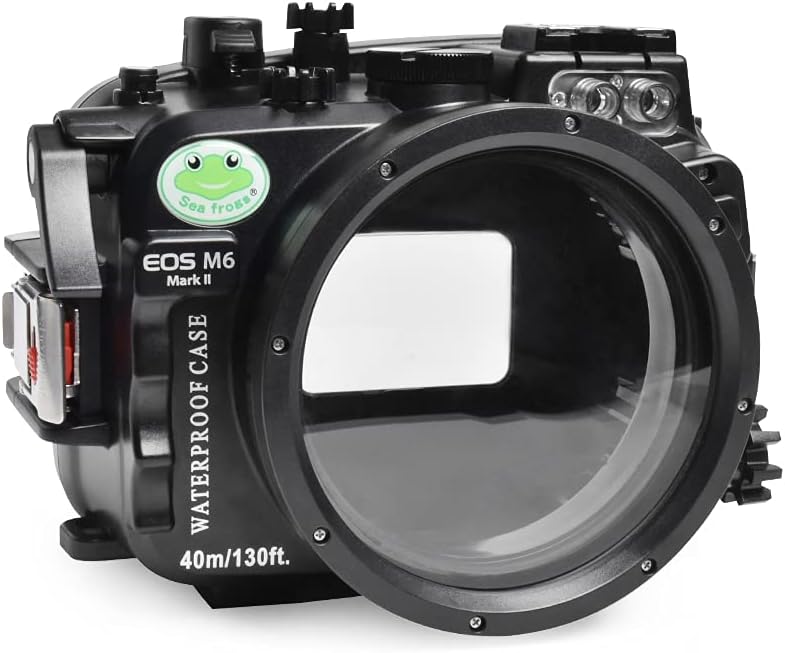 Sea frogs Underwater Camera Case Compatible with Canon EOS M6 Mark II 22MM IPX8 40m/130ft Maximum Diving Depth Waterproof Camera Housing for Diving, Surfing, Rowing, Skiing