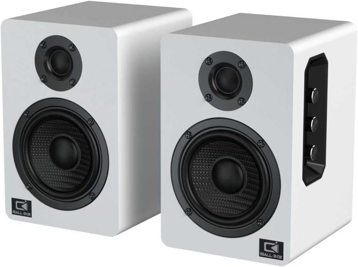 Harmony H2 60W Desktop Speakers with DSP, Bluetooth 5.3, 24-Bit Optical, USB-C, AUX, Silk-Dome Tweeter, Carbon-Fiber Woofer, for Computer, PC Monitor, Gaming (White)