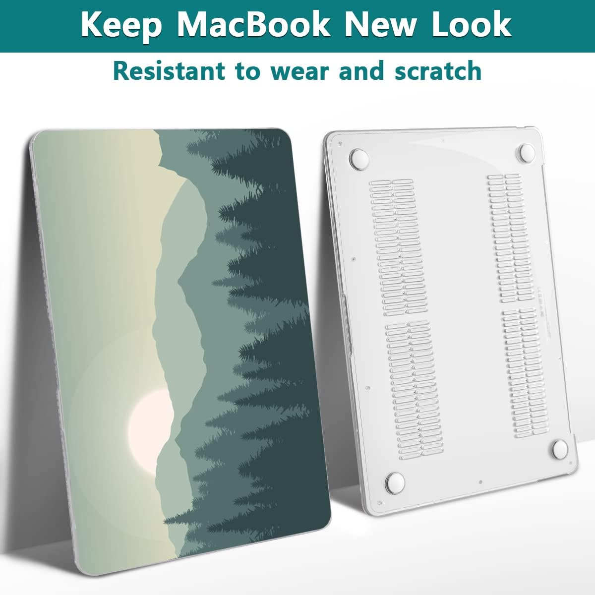 Teryeefi Compatible with MacBook Pro 13 inch Case 2022 2020-2016 Release Model: A2338 M2/M1 A2251 A2289, Plastic Hard Shell Case & Keyboard Cover for MacBook Pro 13 with Touch Bar, Forest