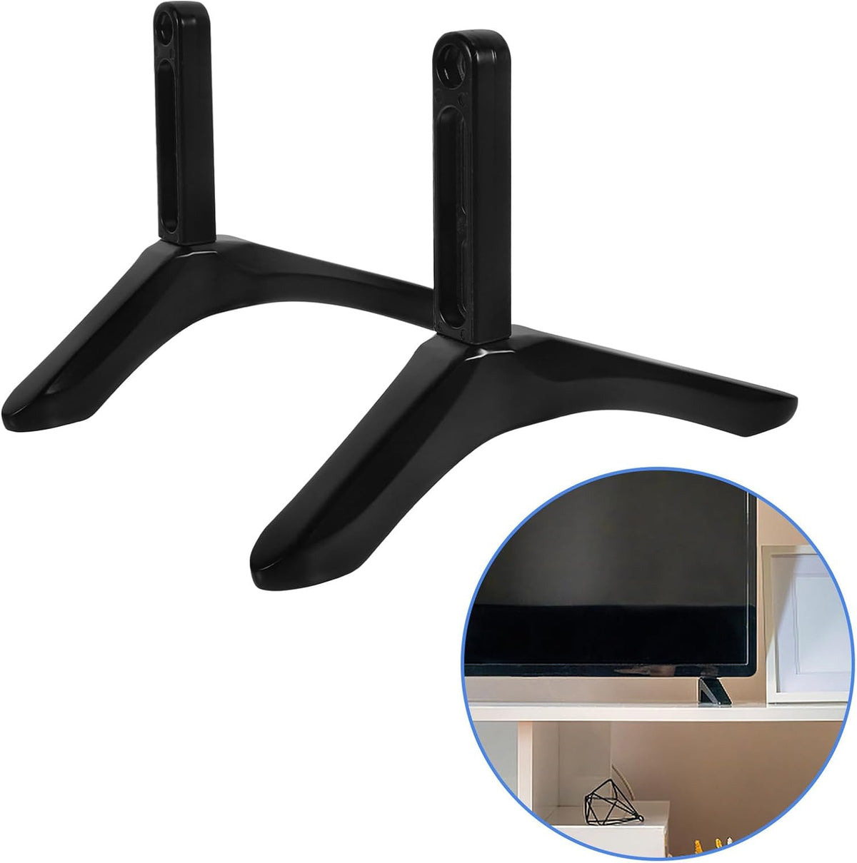 Healvian Tv Stand Base Mount Bracket with Screws Stable Tabletop Tv Holder Replacement Suitable for Living Room