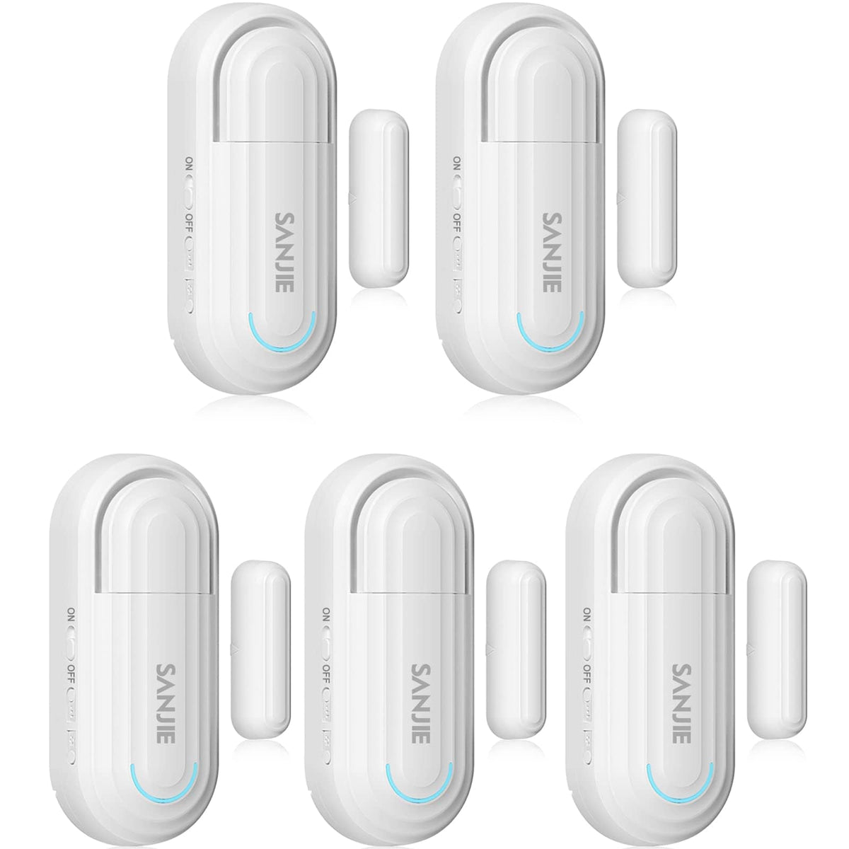 SanJie Window Alarm Sensors Door Alarms for Home Security Volume Ajustable 0-120 DB Pool Door Alarms for Kids Safety with 4 Modes Open