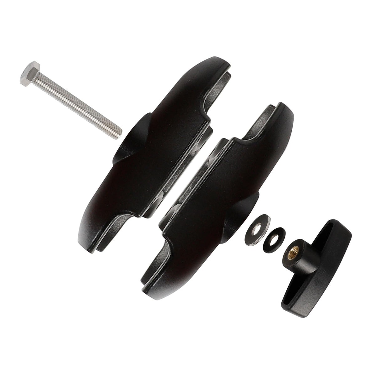 xik Heavy Duty 1.5" Ball Double Socket Arm - 3.54" Aluminum Alloy Extension for Marine Electronics, RAM Mount C-Size Compatible, Fish Finder/GPS Mount