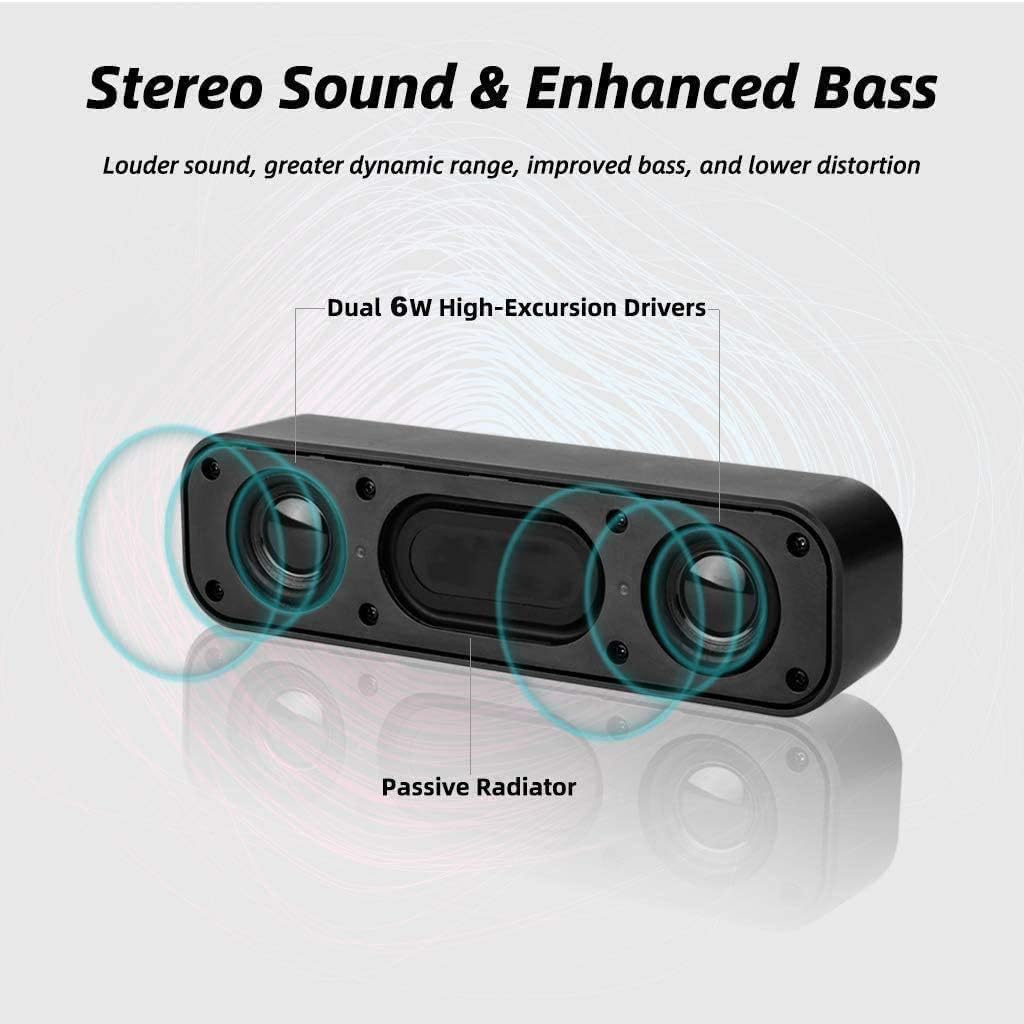 HONKYOB Counter USB Computer Speakers,Laptop Speakers Wired USB Powered,Portable Mini Sound Bar PC Speakers for Windows