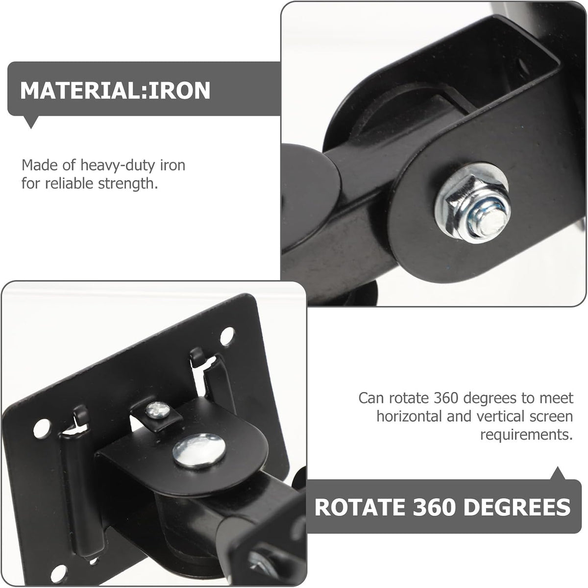 Homoyoyo 360 14-27 Inch Wall Mount Tv Stand Monitor Mount Rotation Metal Pivot Bracket for LCD Screens Suitable