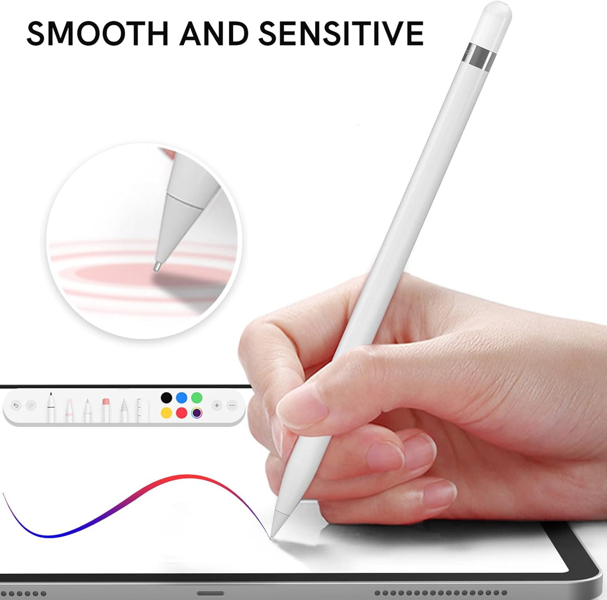 Delidigi 3 Pack Replacement Tips Compatible with Apple Pencil Pro/2nd Generation/1st Gen/USB C, Wear-Resistant iPencil Nibs Accessories Fine Point Precise Control Pen Like Tips