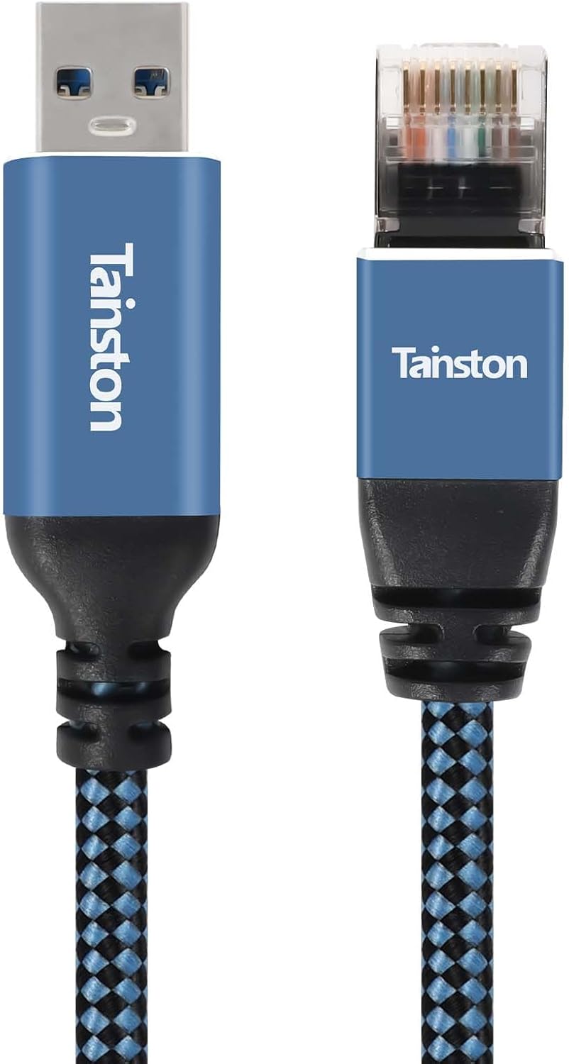 6Ft USB3.0 RJ45 Cable,USB3.0 USB to Ethernet Cable, A to A to Gigabit Ethernet Cable Compatible Laptop, PC, Switch