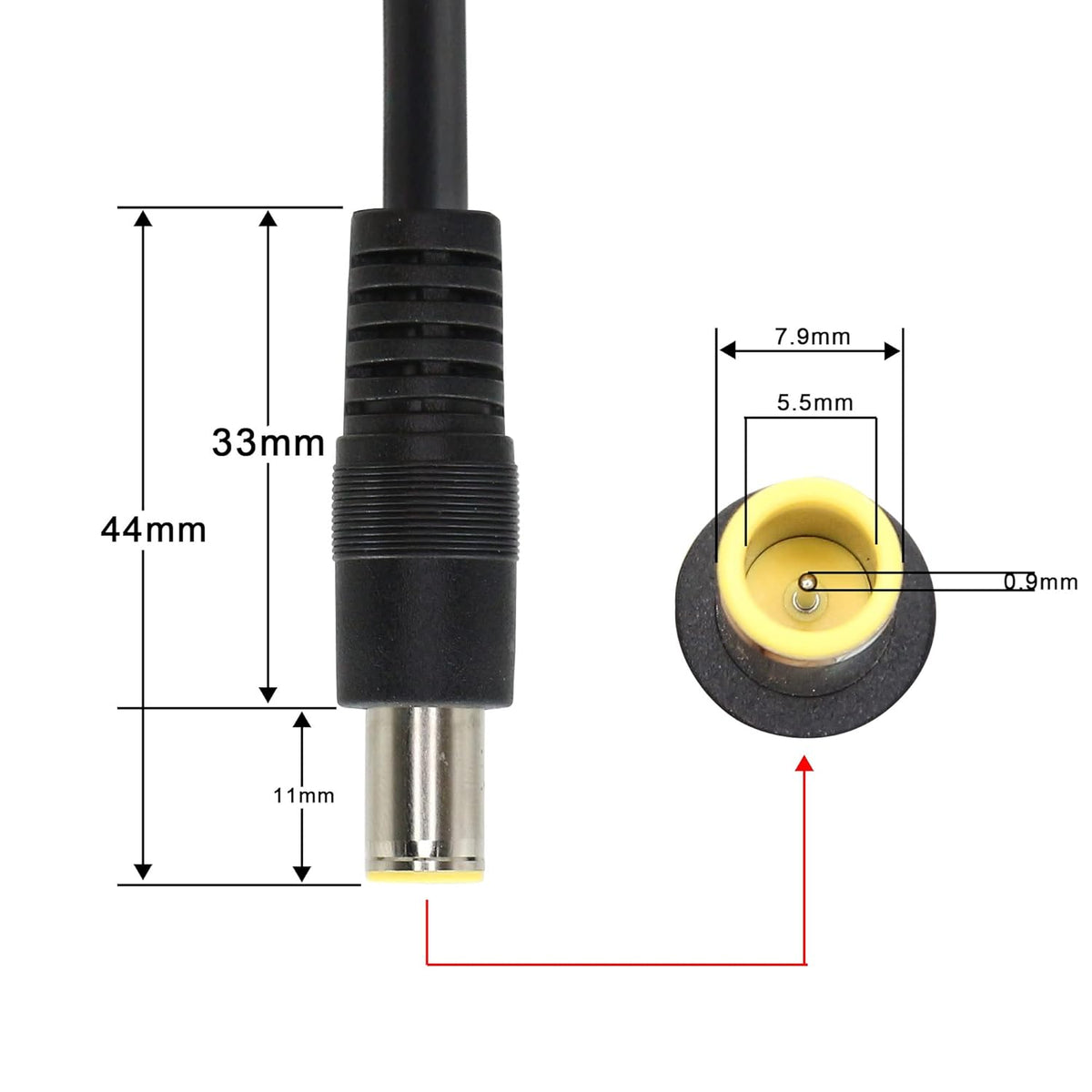 12V 8mm DC7909 7.9 5.5mm GINTOOYUN DC Cigarette Lighter Cable, x Charger Power Supply Cord for Car DVR, Bluetooth