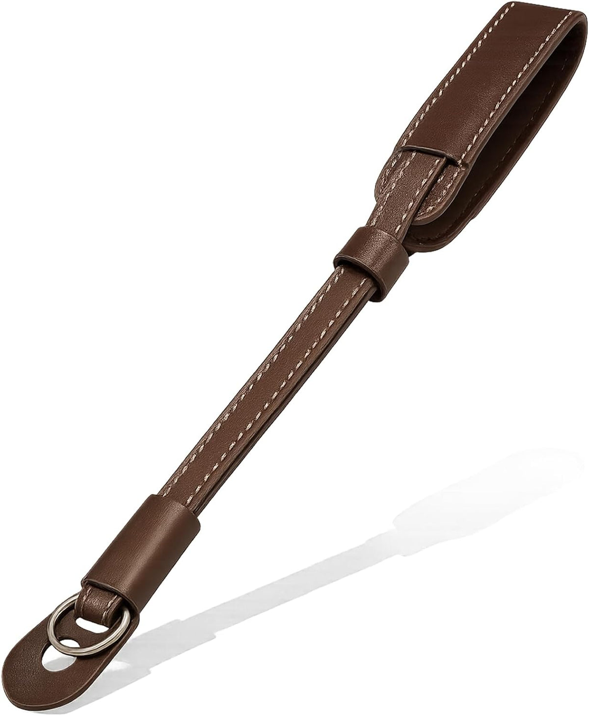 Brvlsoc Vintage Brown Leather Camera Wrist Strap Adjustable Safety Hand Strap for DSLR, SLR, and Mirrorless Cameras