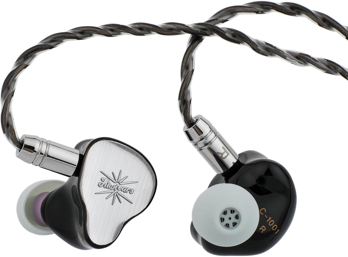 Linsoul Kiwi Ears KE4 in Ear Monitor, 2DD+2BA Hybrid Earphone, Gaming Earbuds, HiFi Wired IEM, with Detachable IEM Cable for Musician Audiophile (Silver)