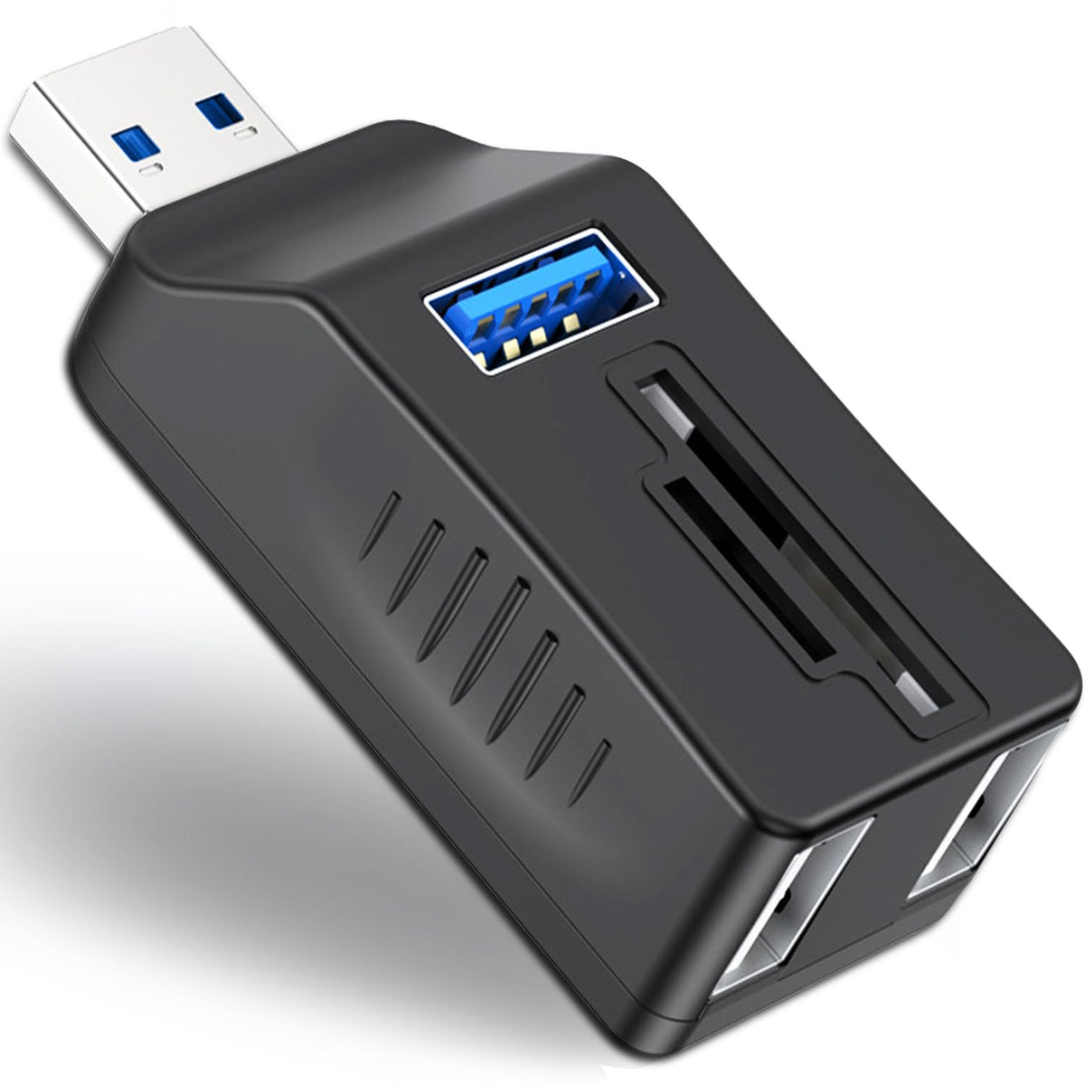VIENON 5-Port USB 3.0 Hub with SD TF Card Reader, USB Extender Adapter with Memory SD/Micro SD Card Reader, USB 3.0/2.0 Ports, Portable USB Splitter